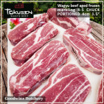 Beef CHUCK Wagyu Tokusen marbling 4-5 aged frozen DICED DADU SAIKORO rendang cuts 4cm 1.5" (price/pack 600g 8-9pcs)